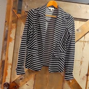 Black and White Strip Blazer